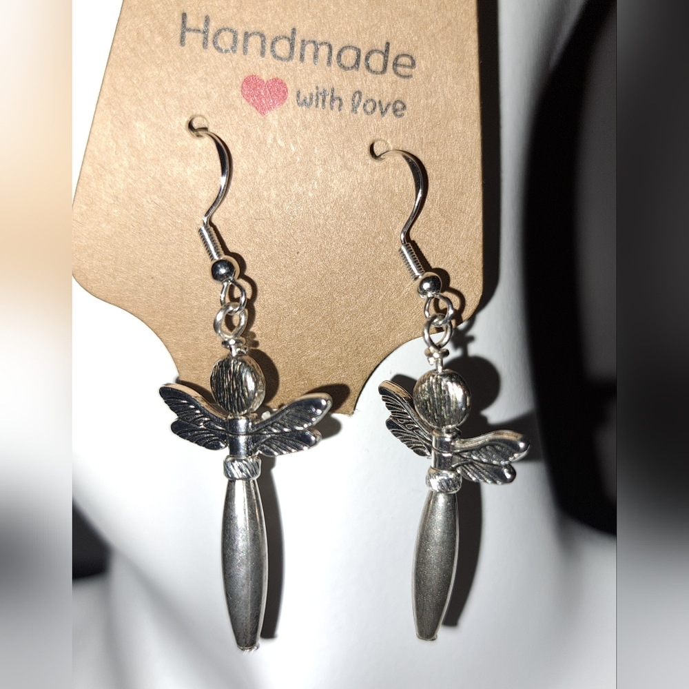 Sterling Angel Wing Earrings